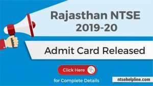 NTSE 2020 Admit Card released